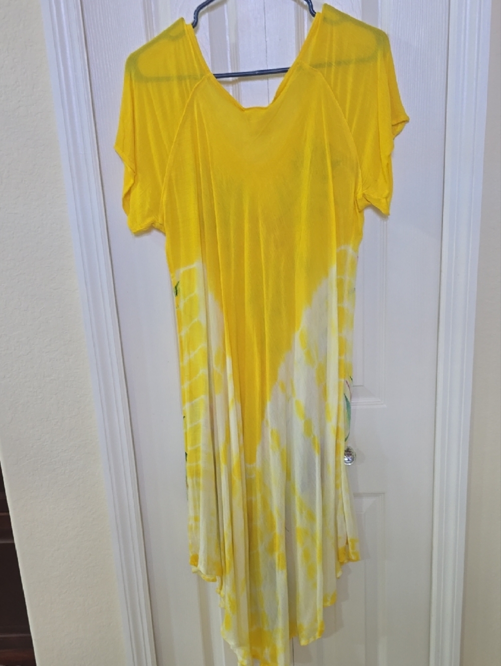 Embellished Yellow Floral Handkerchief Hem  Dress - Picture 10 of 10